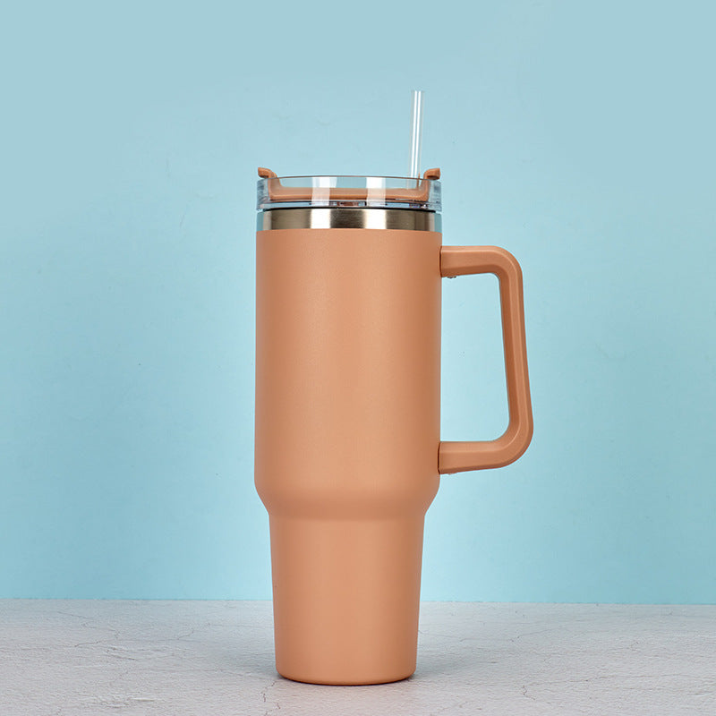 Water Bottle Thermal Coffee Car Cup Cold Hot Travel BPA Free Mugs Vacuum Flask with Handle Straw