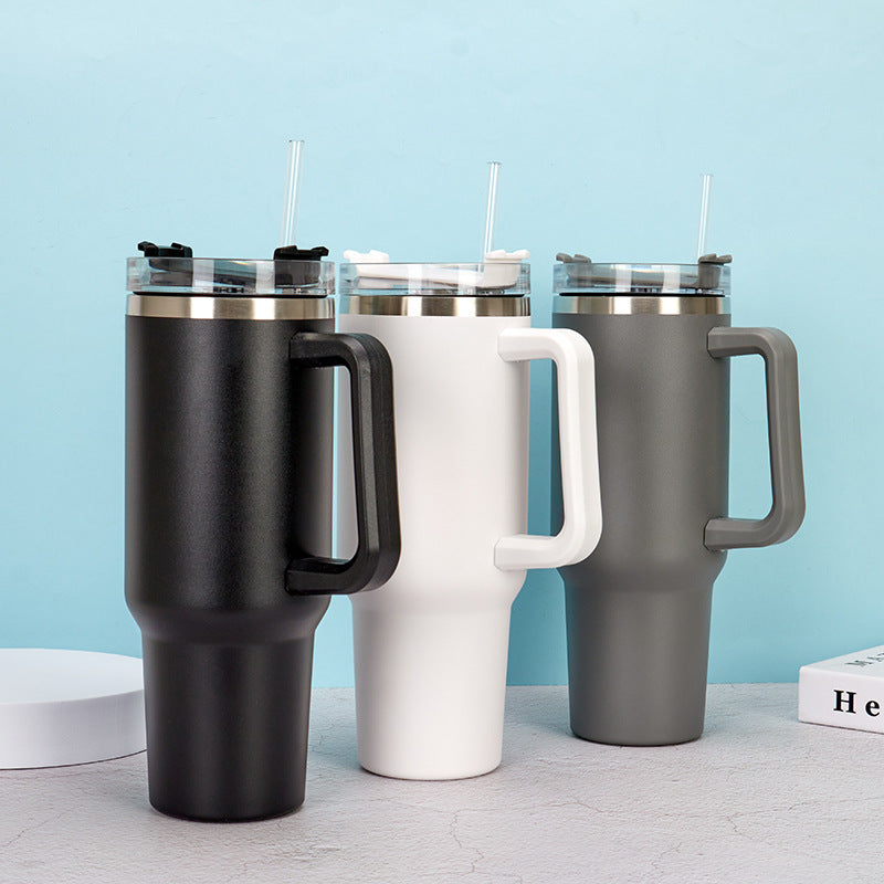 Water Bottle Thermal Coffee Car Cup Cold Hot Travel BPA Free Mugs Vacuum Flask with Handle Straw