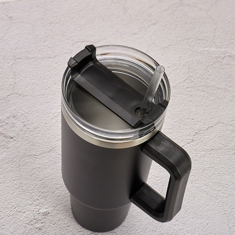 Water Bottle Thermal Coffee Car Cup Cold Hot Travel BPA Free Mugs Vacuum Flask with Handle Straw