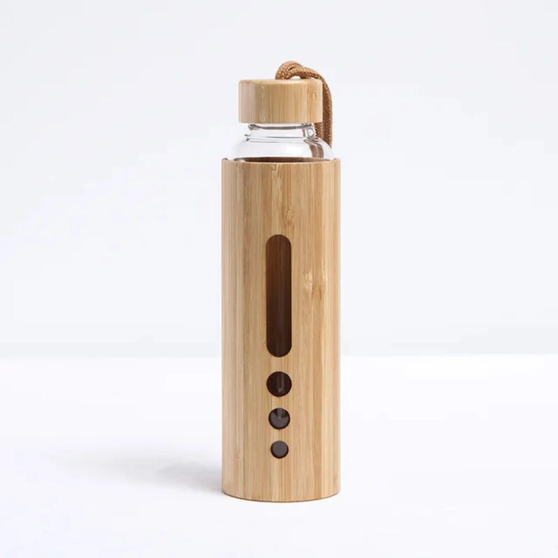 Glass Water Bottle Bamboo Hot-proof Sleeve Borosilicate Glass Cup Eco-friendly Drinkware outdoor Portable Tour Bottle