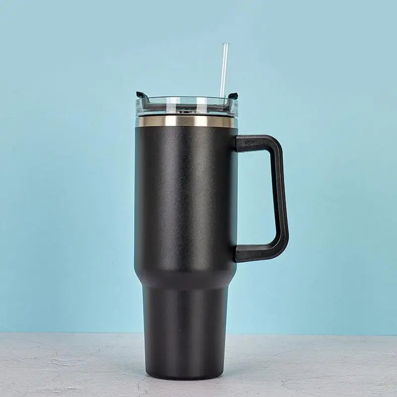 Water Bottle Thermal Coffee Car Cup Cold Hot Travel BPA Free Mugs Vacuum Flask with Handle Straw