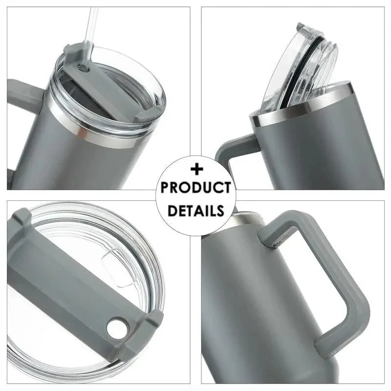 Water Bottle Thermal Coffee Car Cup Cold Hot Travel BPA Free Mugs Vacuum Flask with Handle Straw